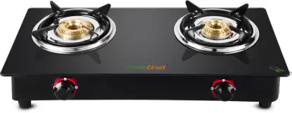 Greenchef Ebony Glass Manual Gas Stove  (2 Burners) Greenchef Ebony Glass Manual Gas Stove  (2 Burners)